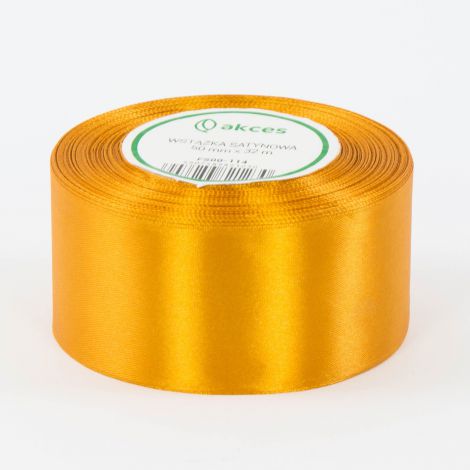 Wstążka satynowa Akces Żółta ciemna, 50mm x 33m